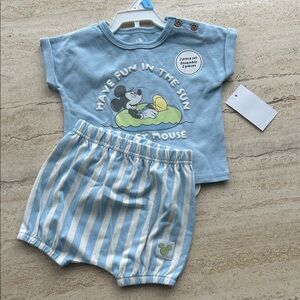 NEW 🆕 Disney Blue Mickey Mouse Baby Outfit 3-6 months